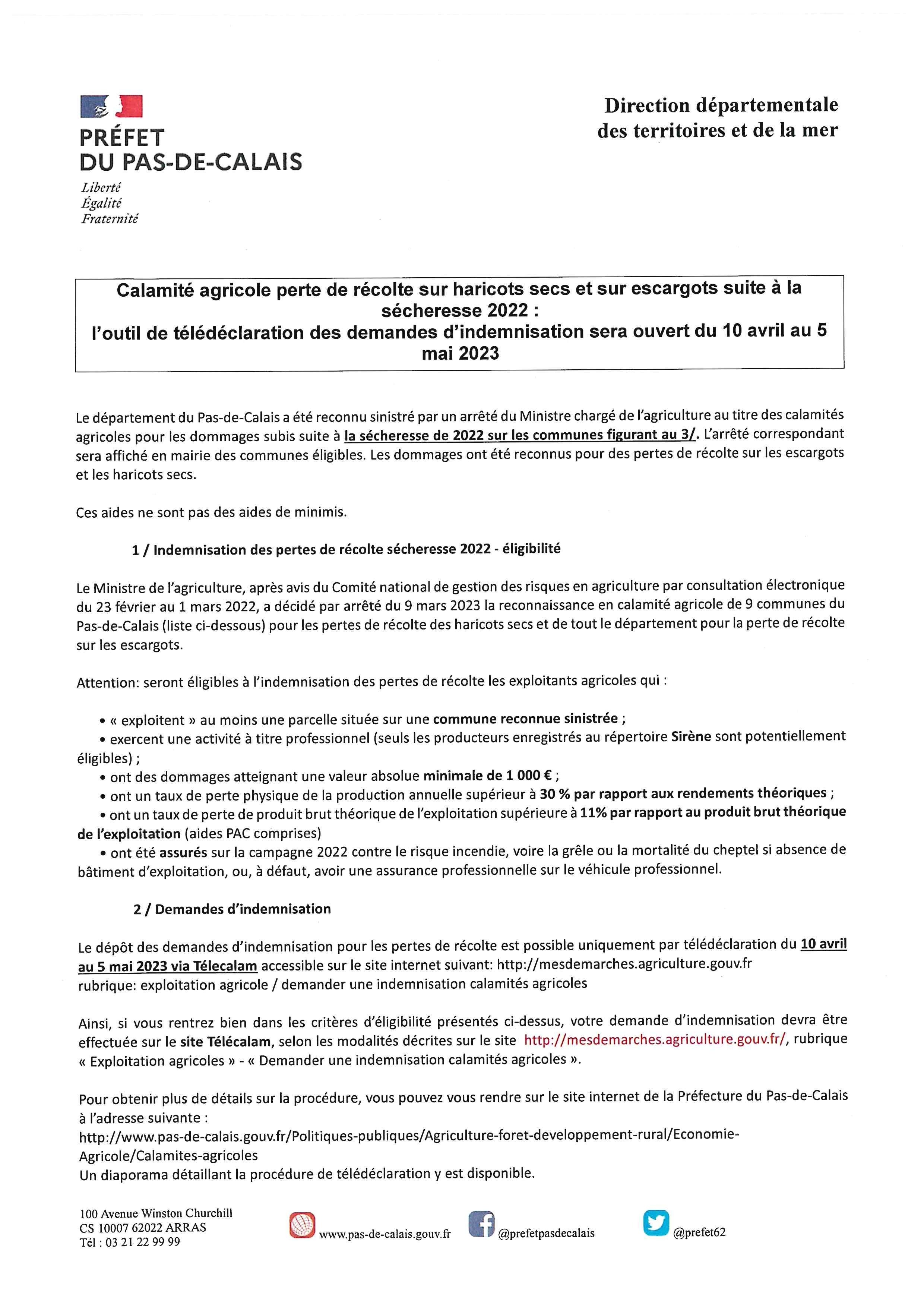 Calamité agricole page 1