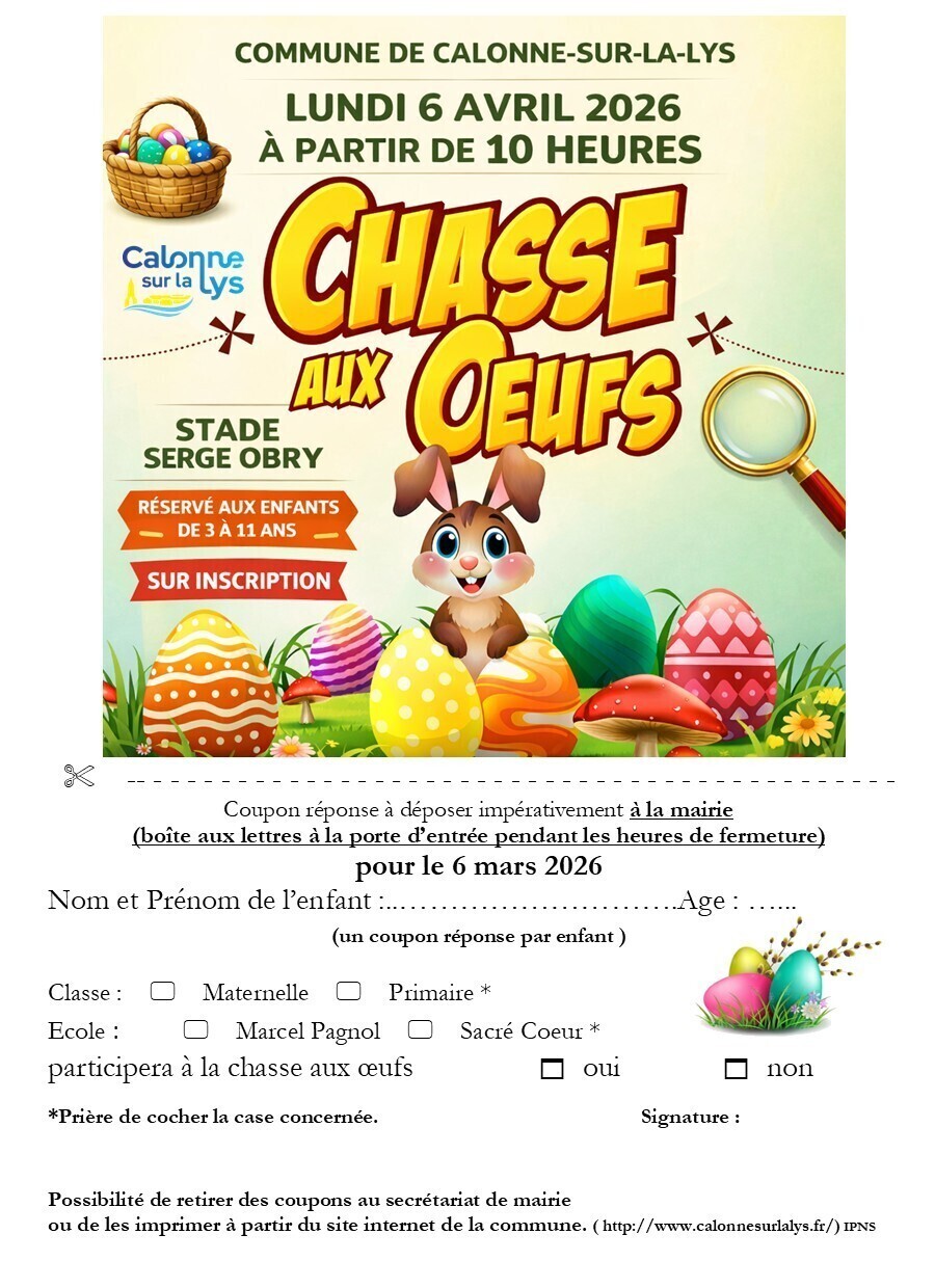 Chasse aux oeufs avec coupon