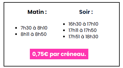 tarif garderie